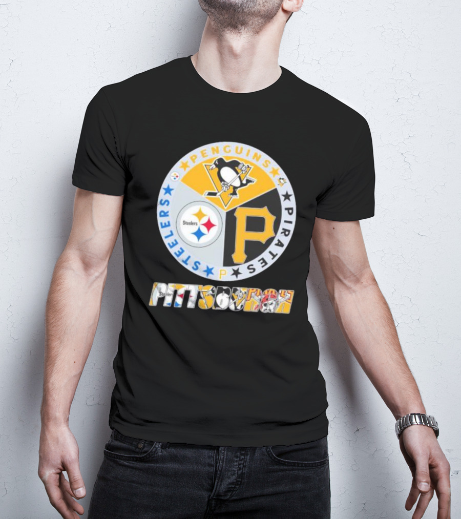 Pittsburgh Steelers Penguins Pirates Emblem T-Shirt