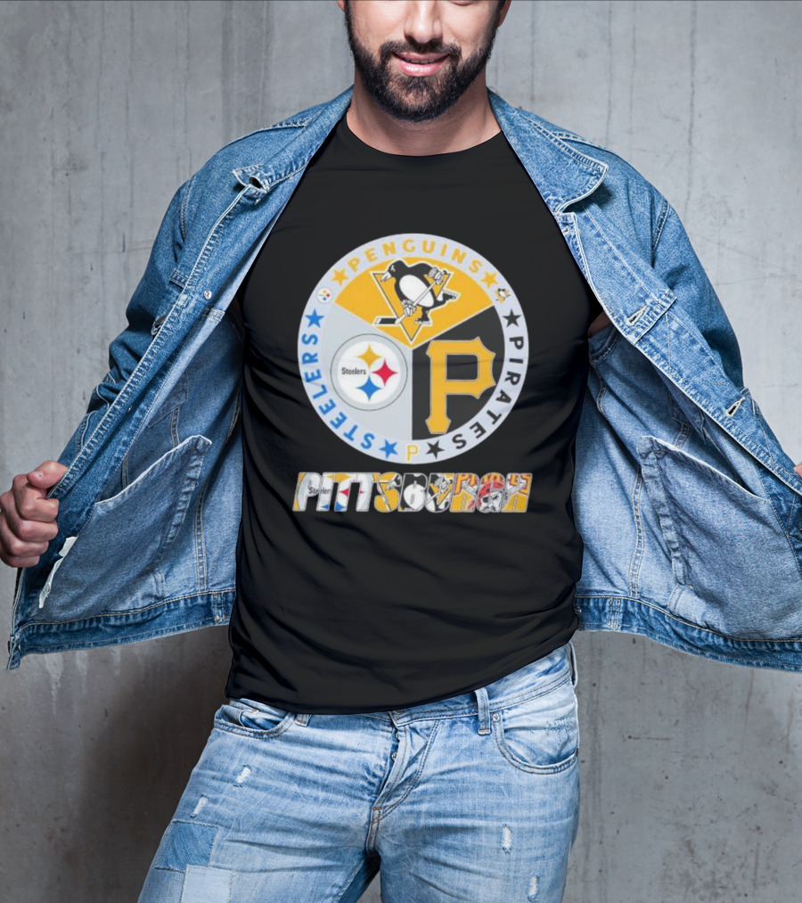 Pittsburgh Steelers Penguins Pirates Emblem T-Shirt