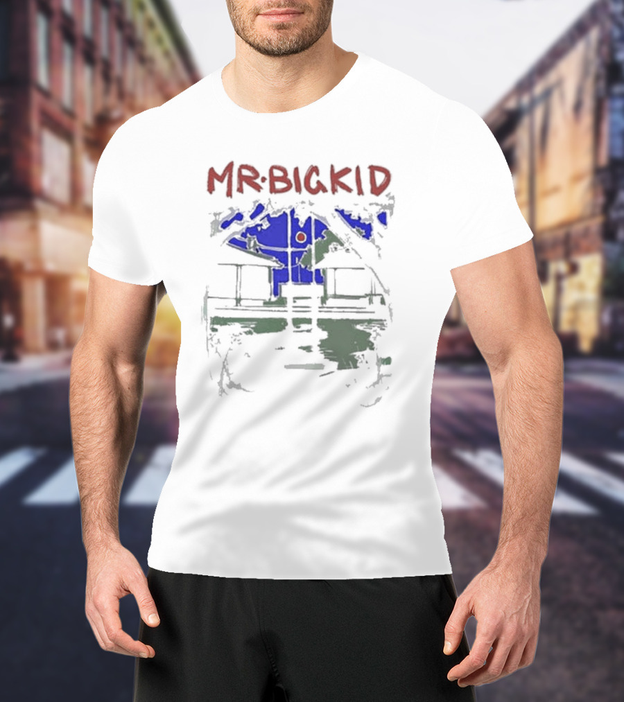 MR Big Kid Madcap Cabin In Blue Night Sketched Scene T-Shirt