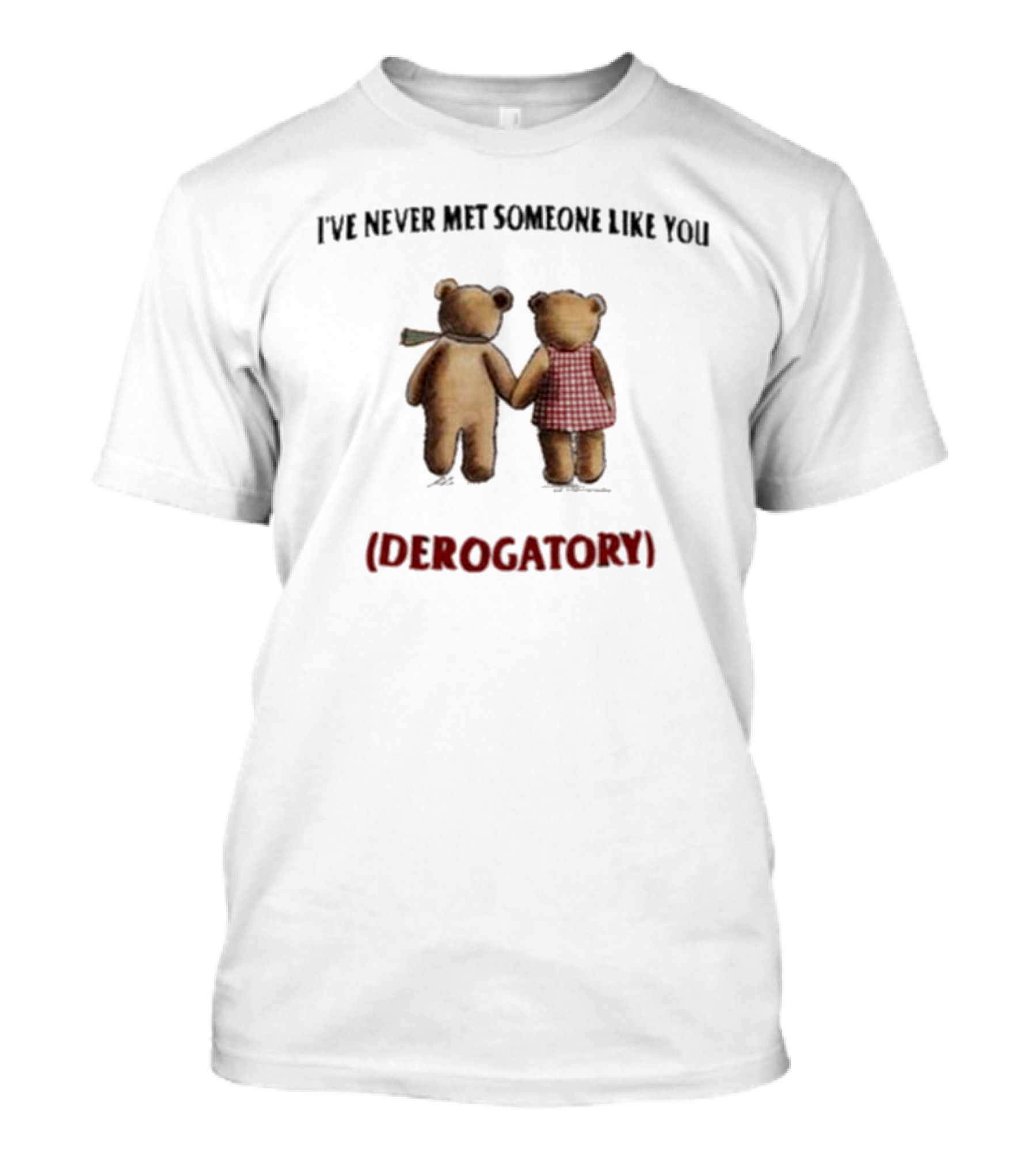 I’ve Never Met Someone Like You Derogatory Holding Hands Teddy Bears T-Shirt