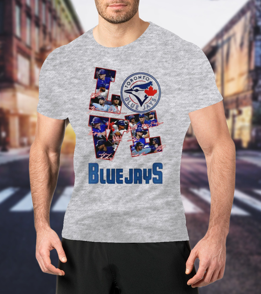 Toronto Blue Jays Love Team Signatures Baseball T-Shirt
