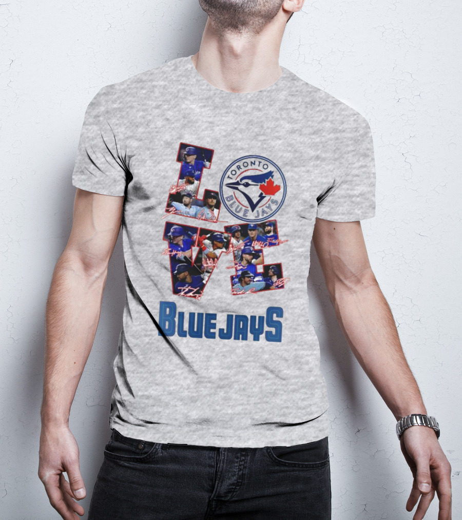 Toronto Blue Jays Love Team Signatures Baseball T-Shirt