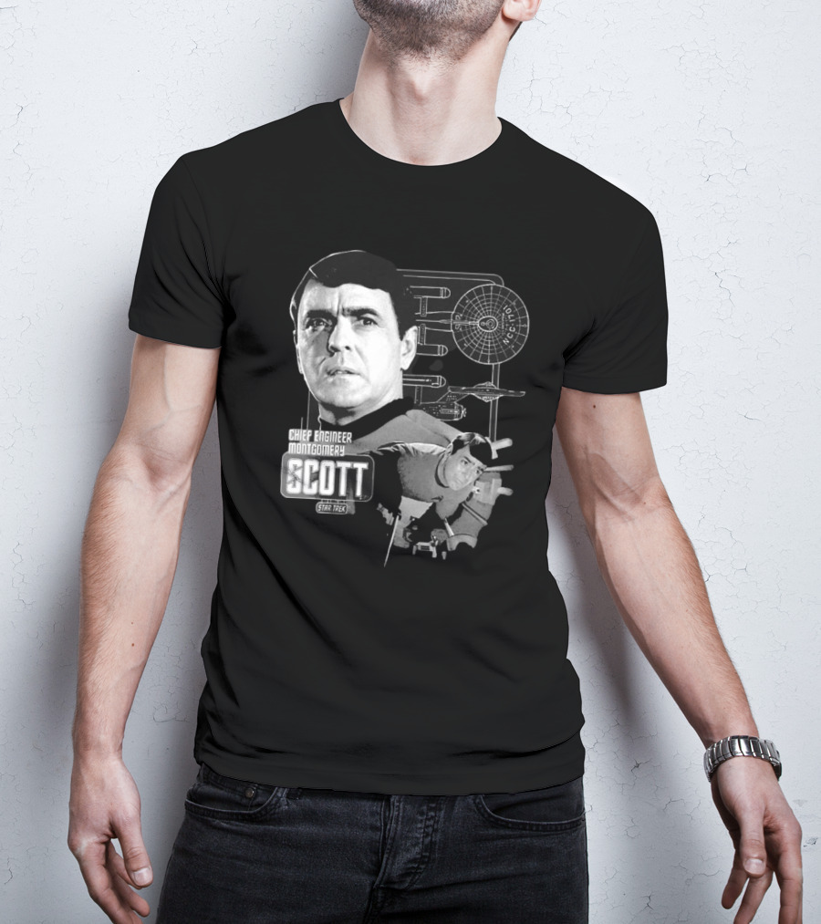 Chief Engineer Montgomery Scott Star Trek Enterprise Blueprint T-Shirt