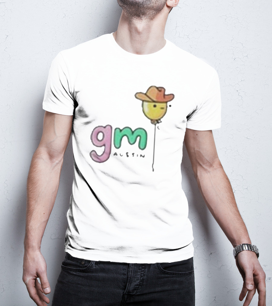 Gm Austin Doodles Balloon With Cowboy Hat T-Shirt