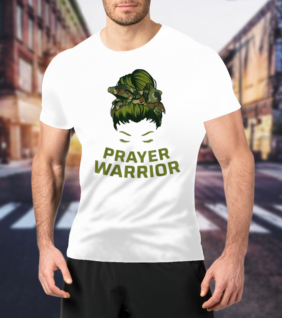 Prayer Warrior Camo Faith God Jesus Christian Women T-Shirt