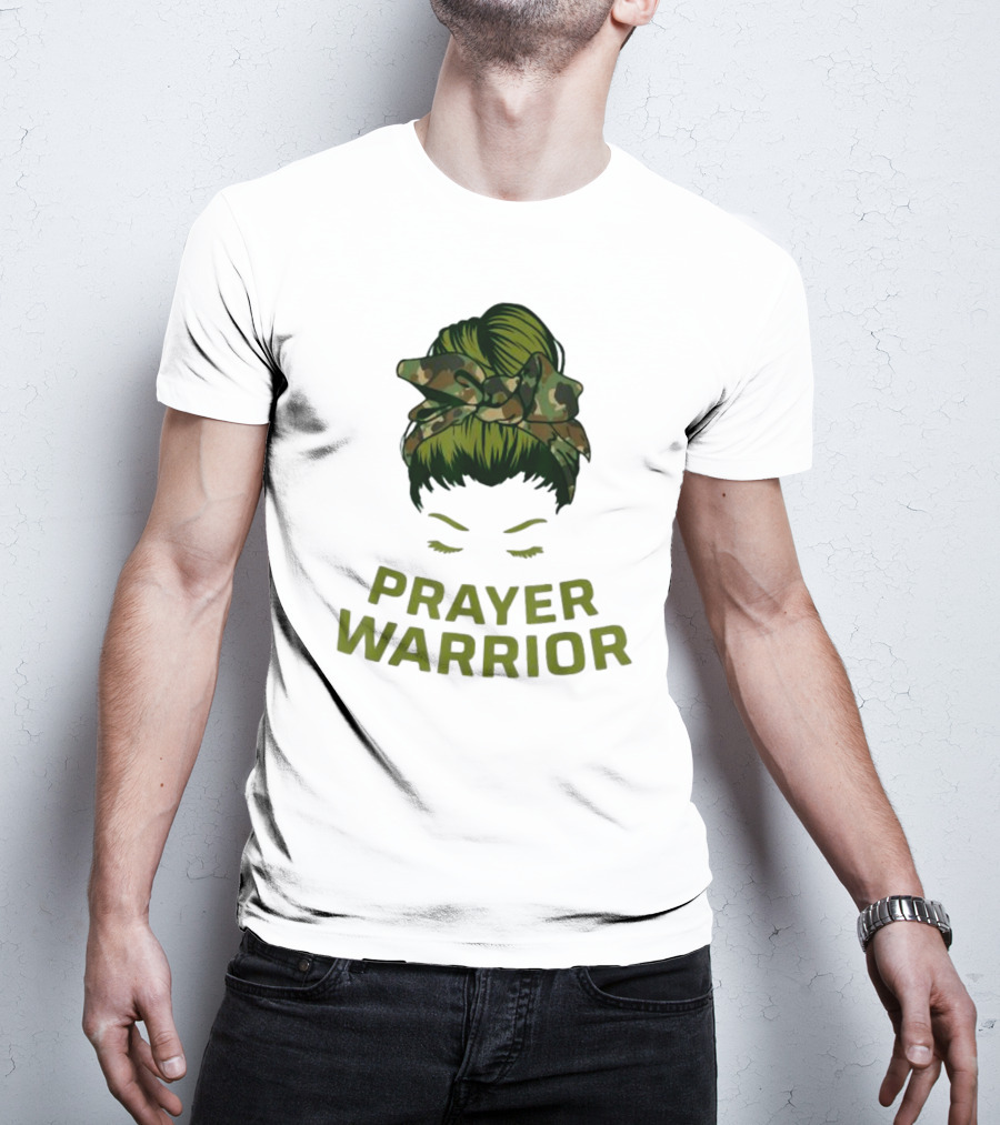 Prayer Warrior Camo Faith God Jesus Christian Women T-Shirt