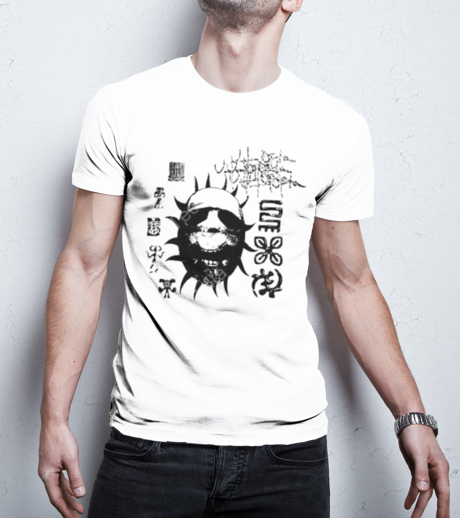 Travisscott Topia Pack Grinning Sun Tribal Symbols T-Shirt