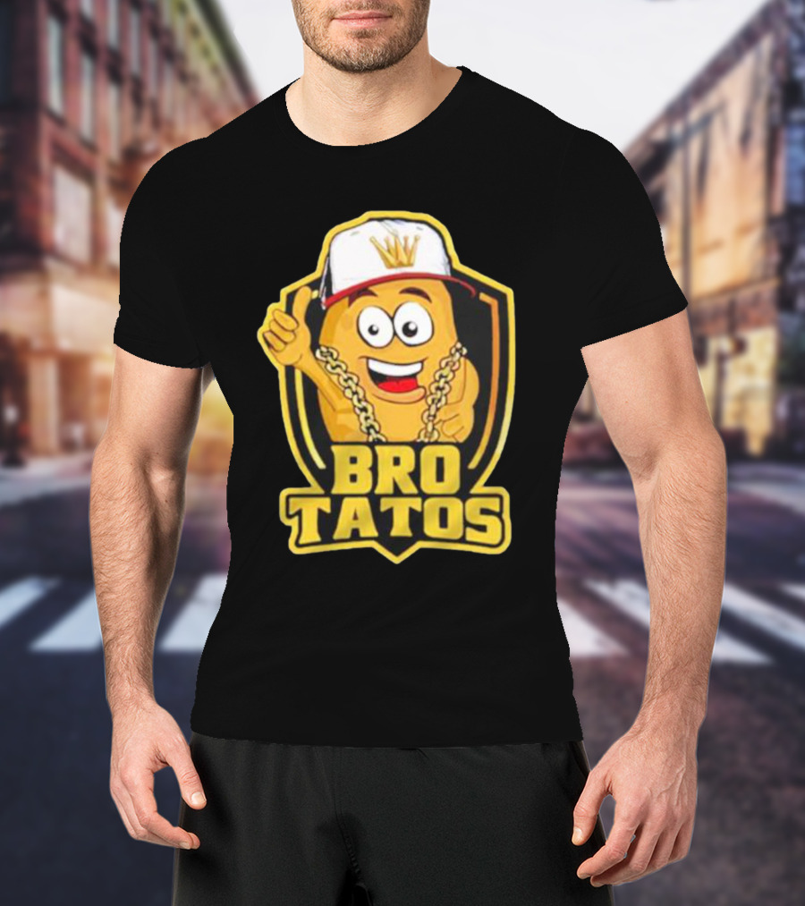 Brotatos Cartoon Potato With Gold Chain And Cap T-Shirt