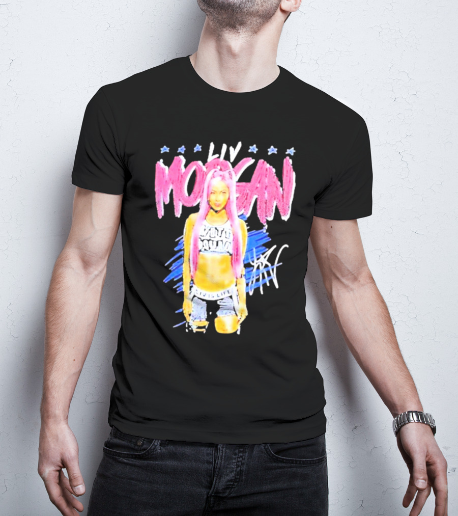 Liv Morgan Pop Signature Blue Stars T-Shirt
