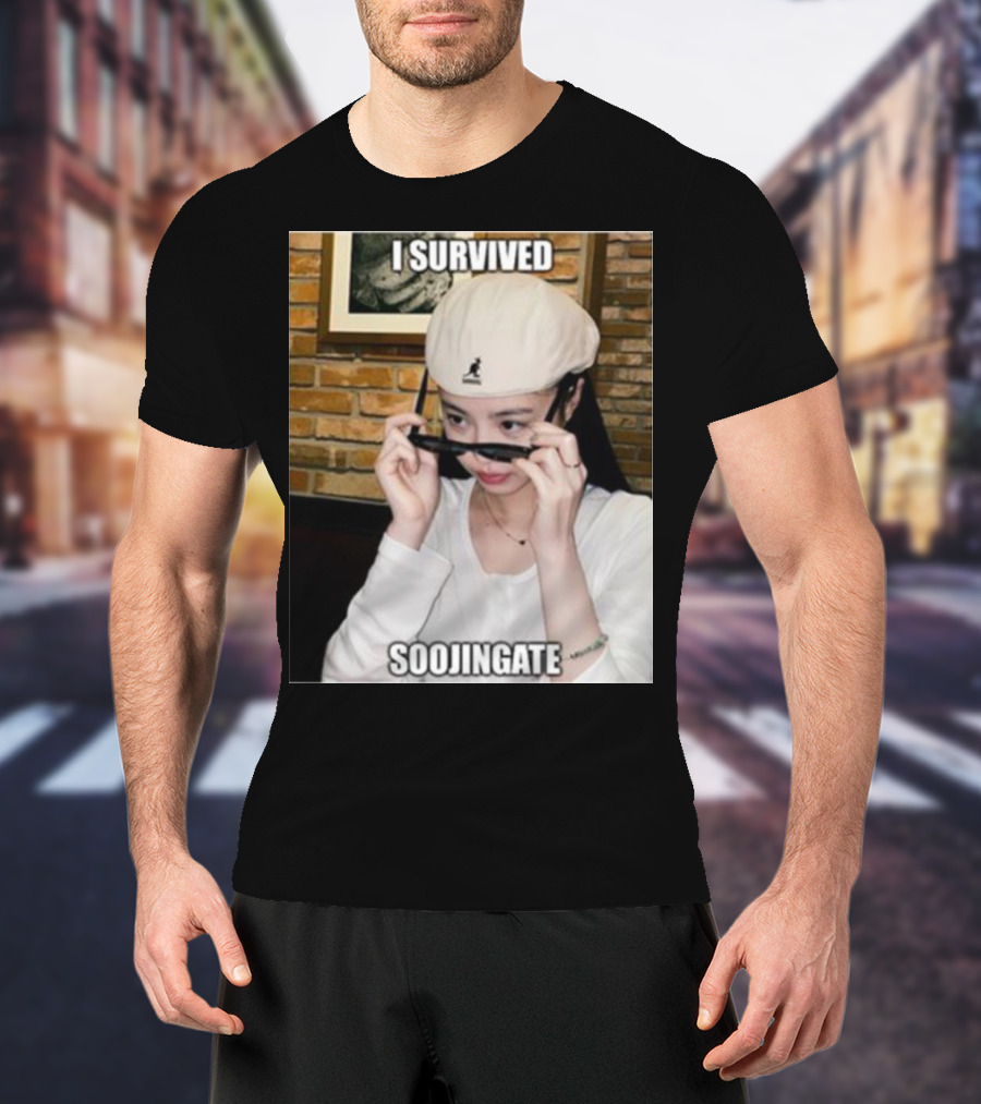 I Survived Soojingate Beret Sunglasses Meme T-Shirt