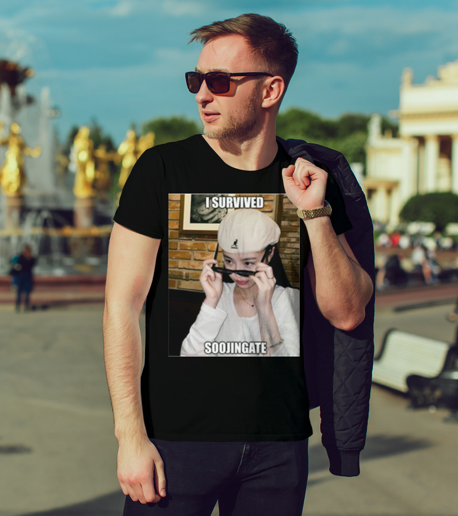 I Survived Soojingate Beret Sunglasses Meme T-Shirt