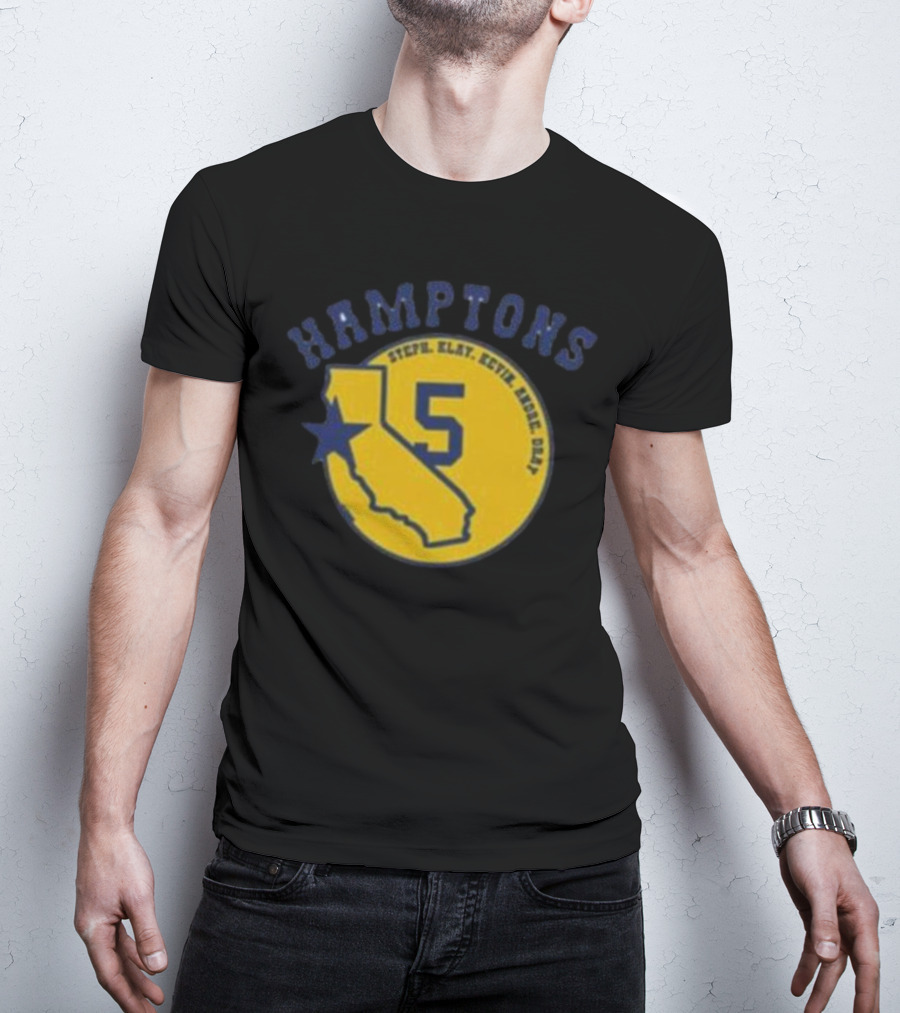 Golden State Hamptons 5 Steph Klay Kevin Andre Dray California Star T-Shirt