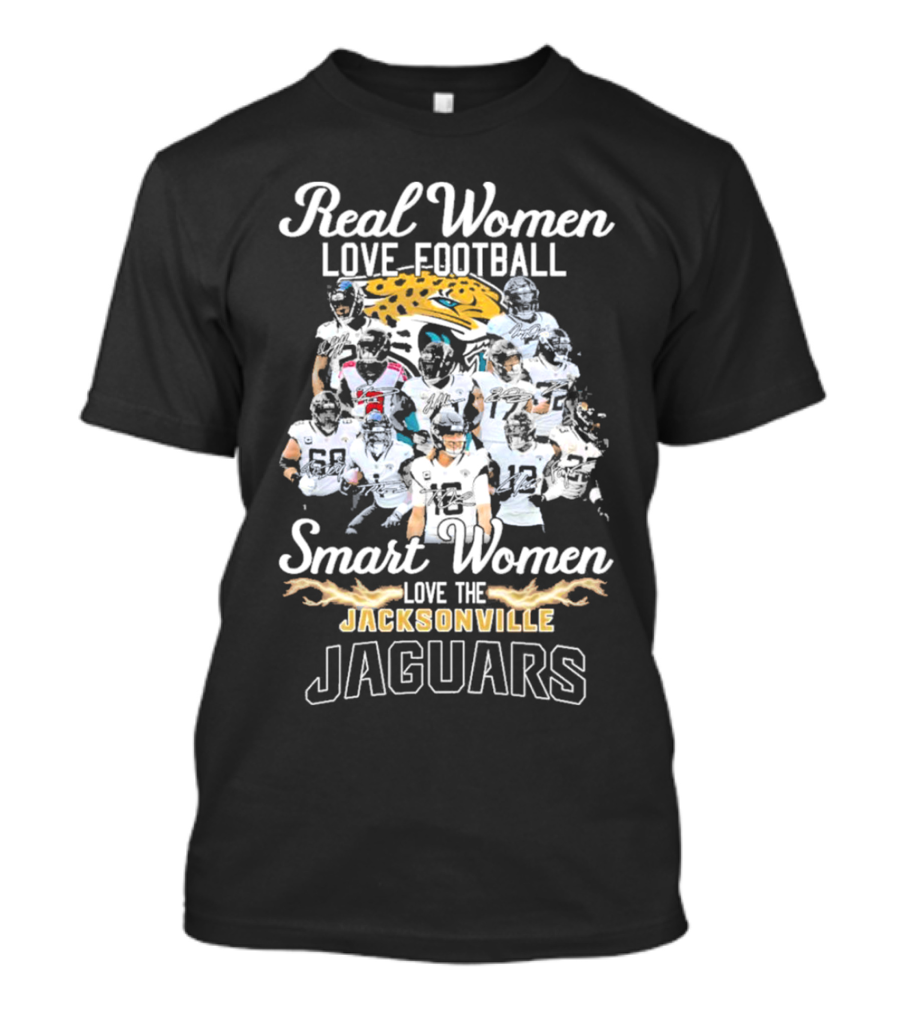 Real Women Love Football Smart Women Love The Jacksonville Jaguars Players T-Shirt