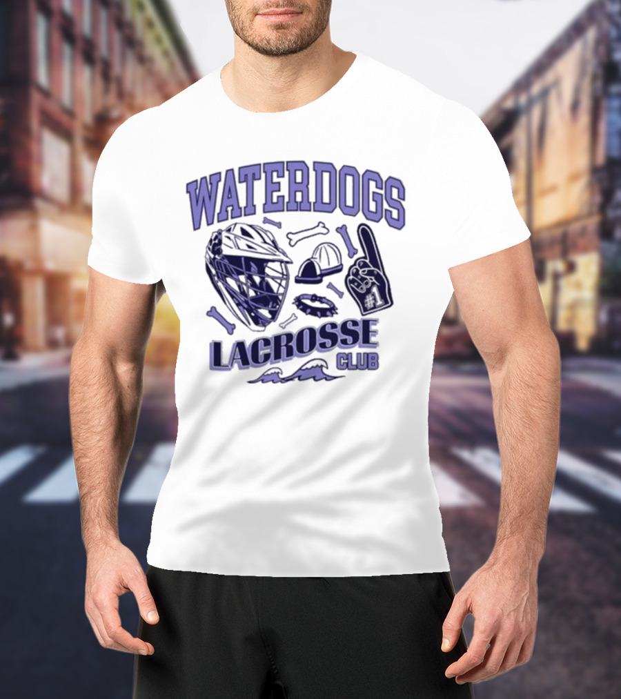 Waterdogs Lacrosse Club Helmet Foam Finger T-Shirt