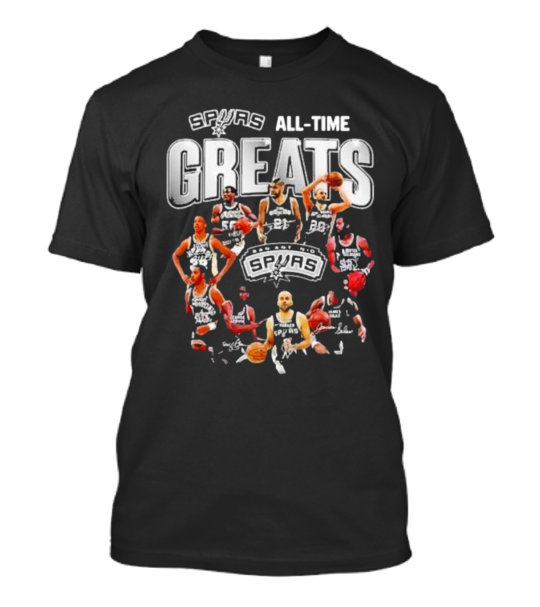 Spurs All-Time Greats San Antonio Legends NBA T-Shirt