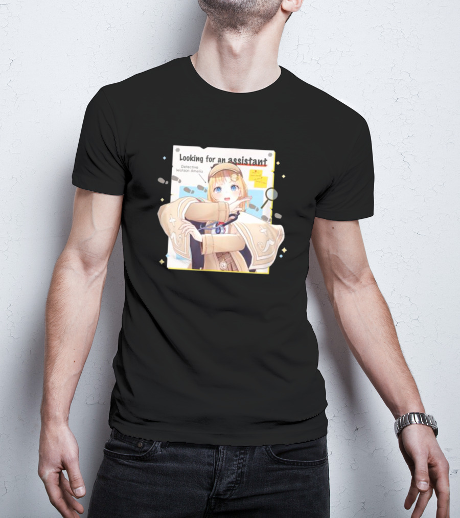 Detective Watson Amelia Looking For An Assistant Magnifying Glass And Notes T-Shirt