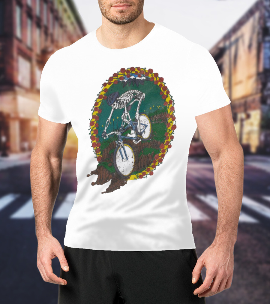 Shred Head Activewear Skeleton Biking Cropped T-Shirt