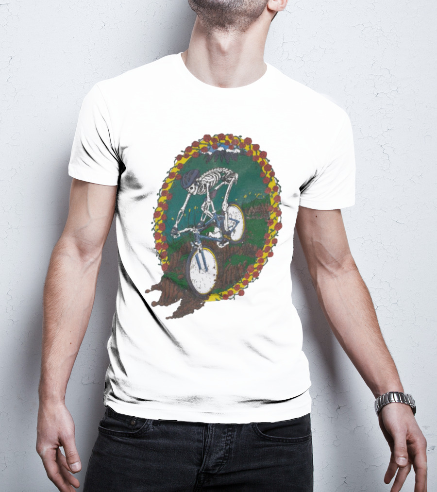 Shred Head Activewear Skeleton Biking Cropped T-Shirt