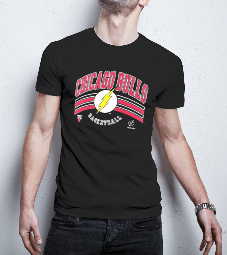 Chicago Bulls Basketball The Flash Logo Collaboration T-Shirt