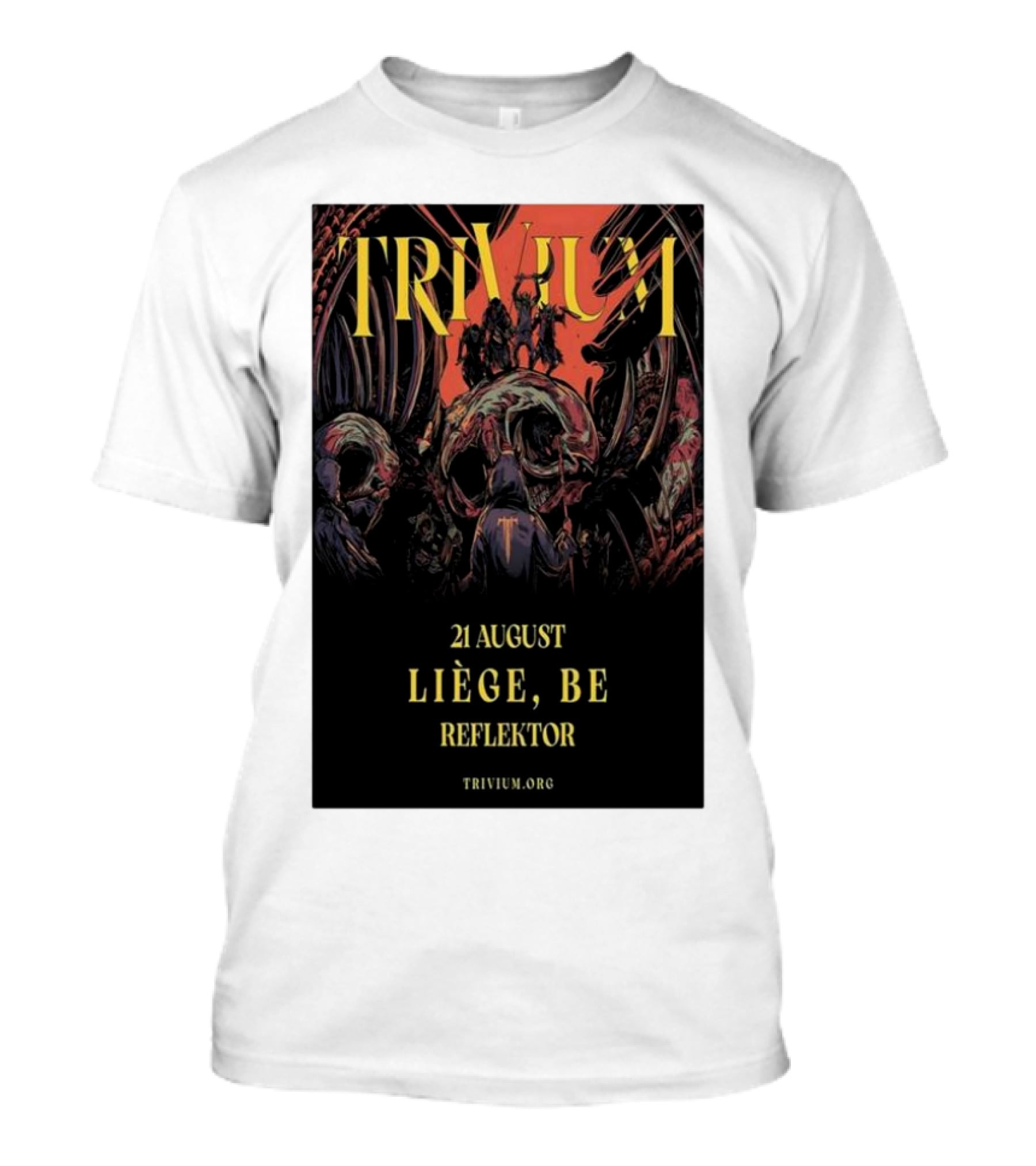Trivium 21 August Liège BE Reflektor Concert Event T-Shirt