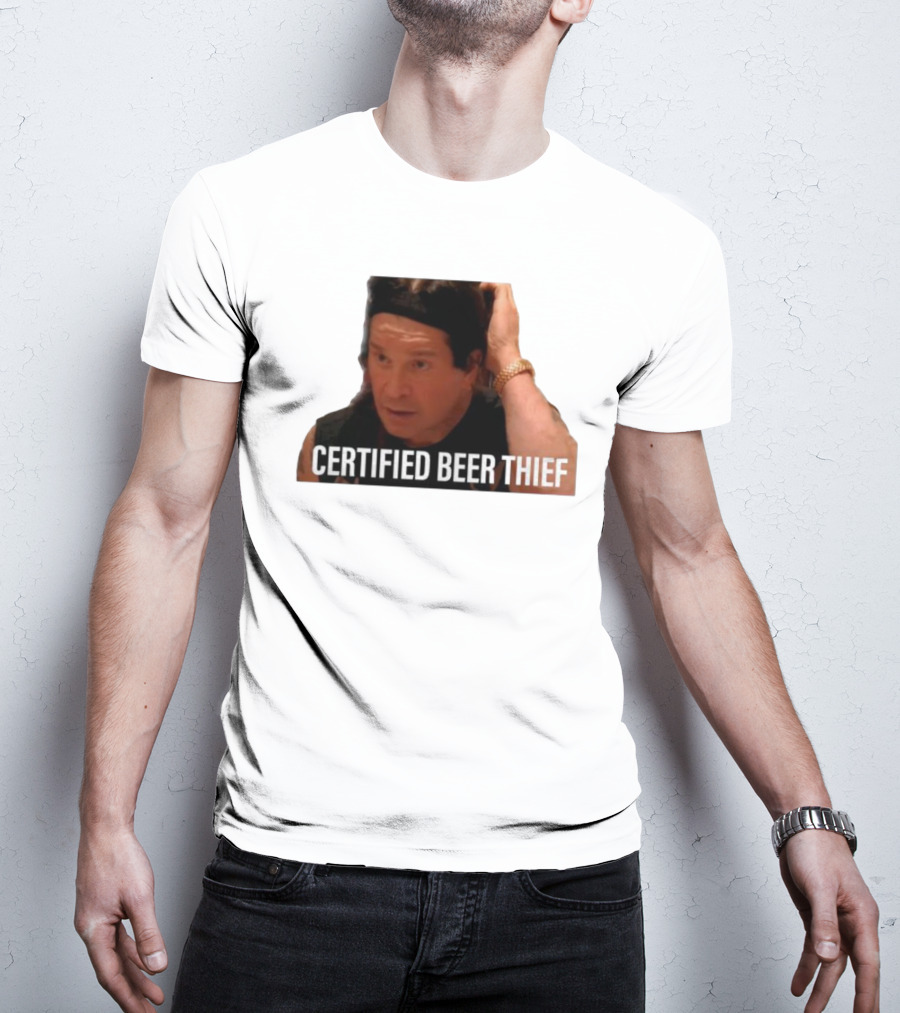 CERTIFIED BEER THIEF Iconic Celebrity Image T-Shirt