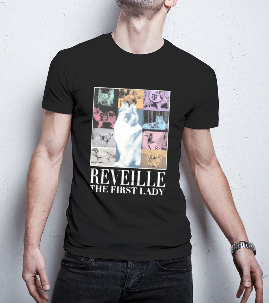 Reveille The First Lady Texas A&M Colorful Collage T-Shirt