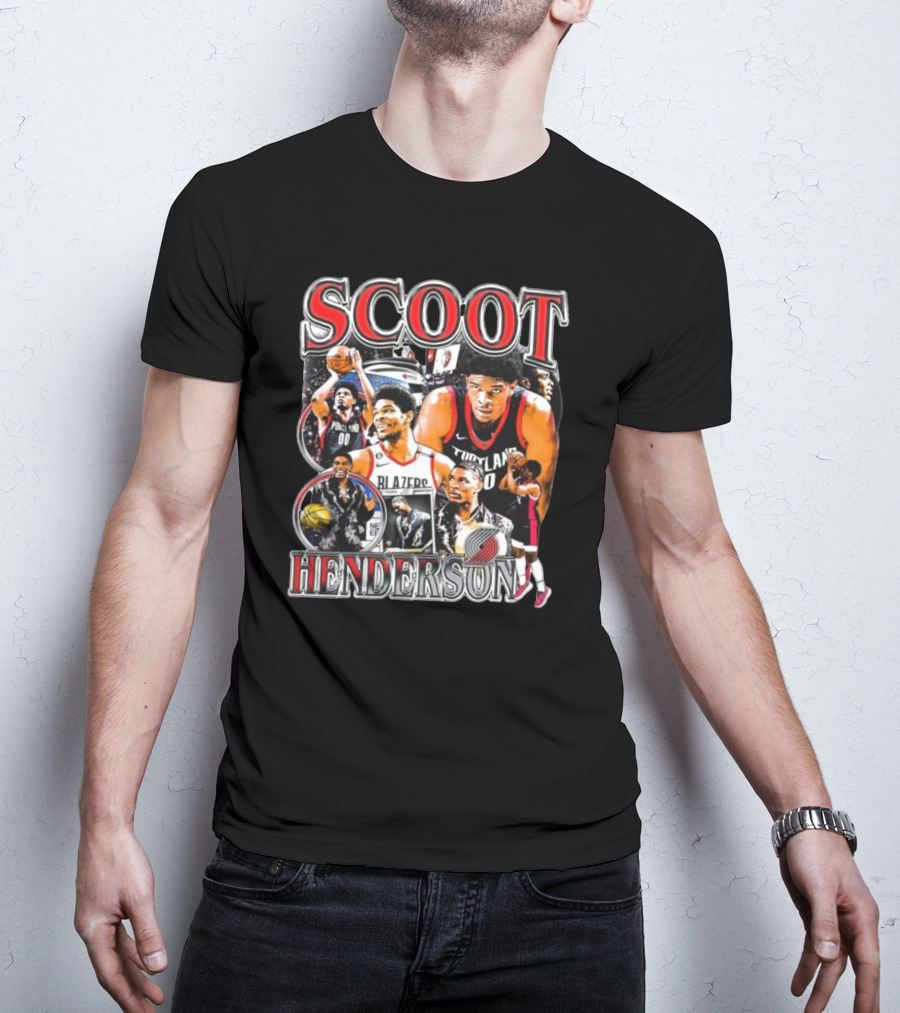 Scoot Henderson Portland Trail Blazers NBA Basketball Montage T-Shirt
