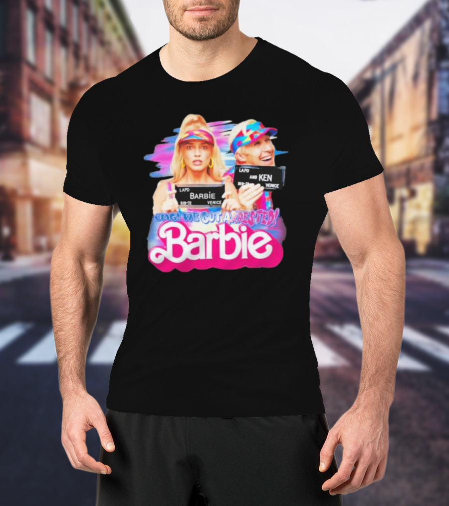 Barbenheimer Barbie And Ken OMG We Got Arrested Venice Mugshot T-Shirt