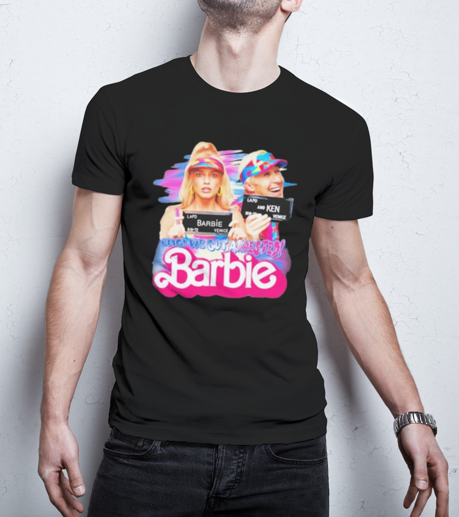Barbenheimer Barbie And Ken OMG We Got Arrested Venice Mugshot T-Shirt