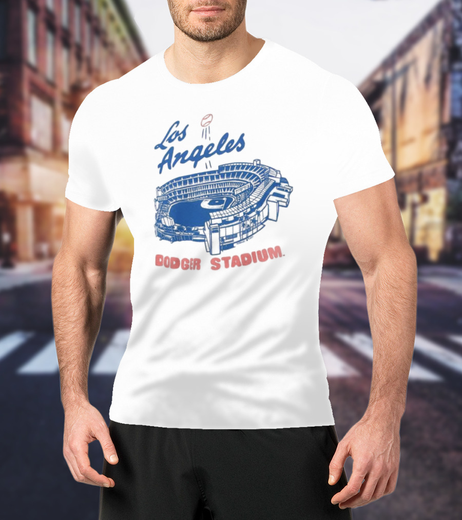 Los Angeles Dodger Stadium Homage Tri-Blend Gray T-Shirt