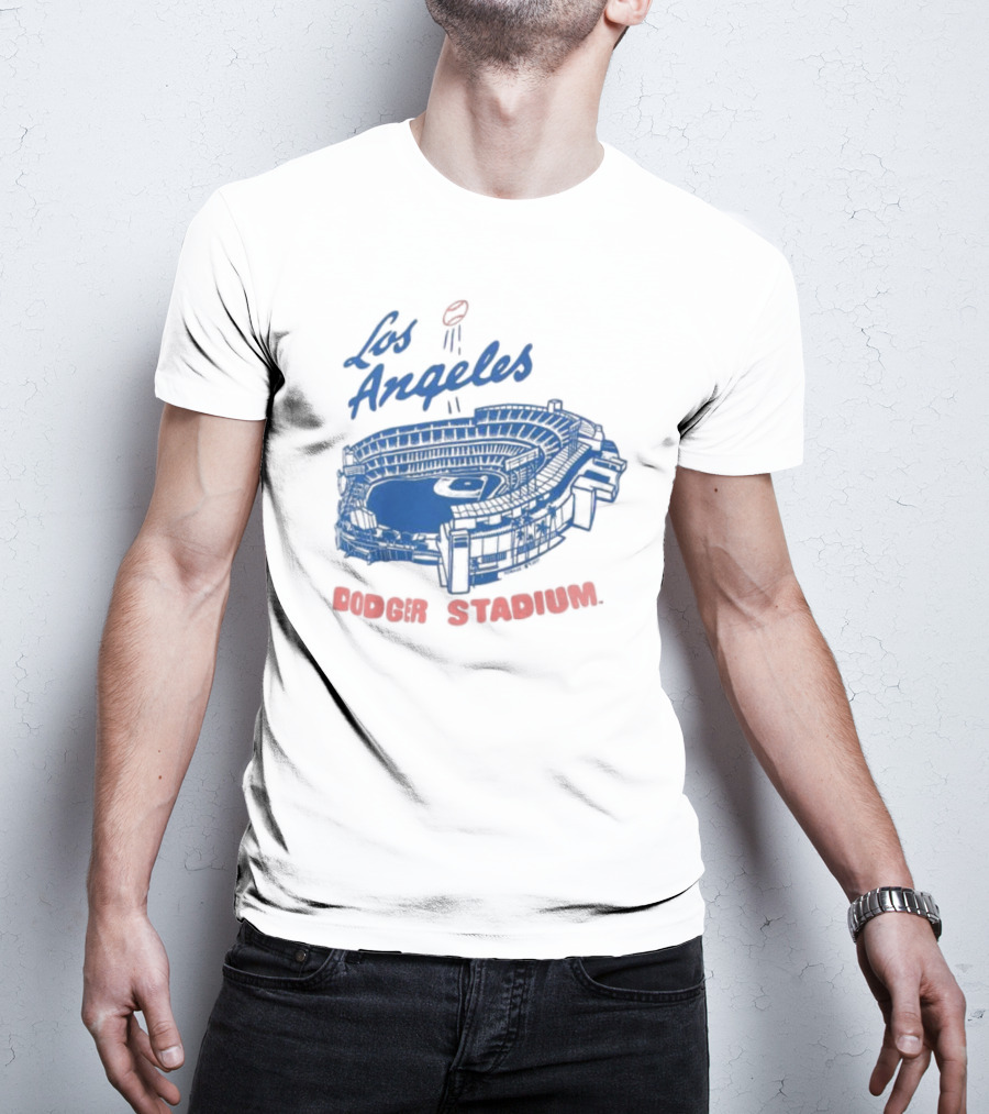 Los Angeles Dodger Stadium Homage Tri-Blend Gray T-Shirt