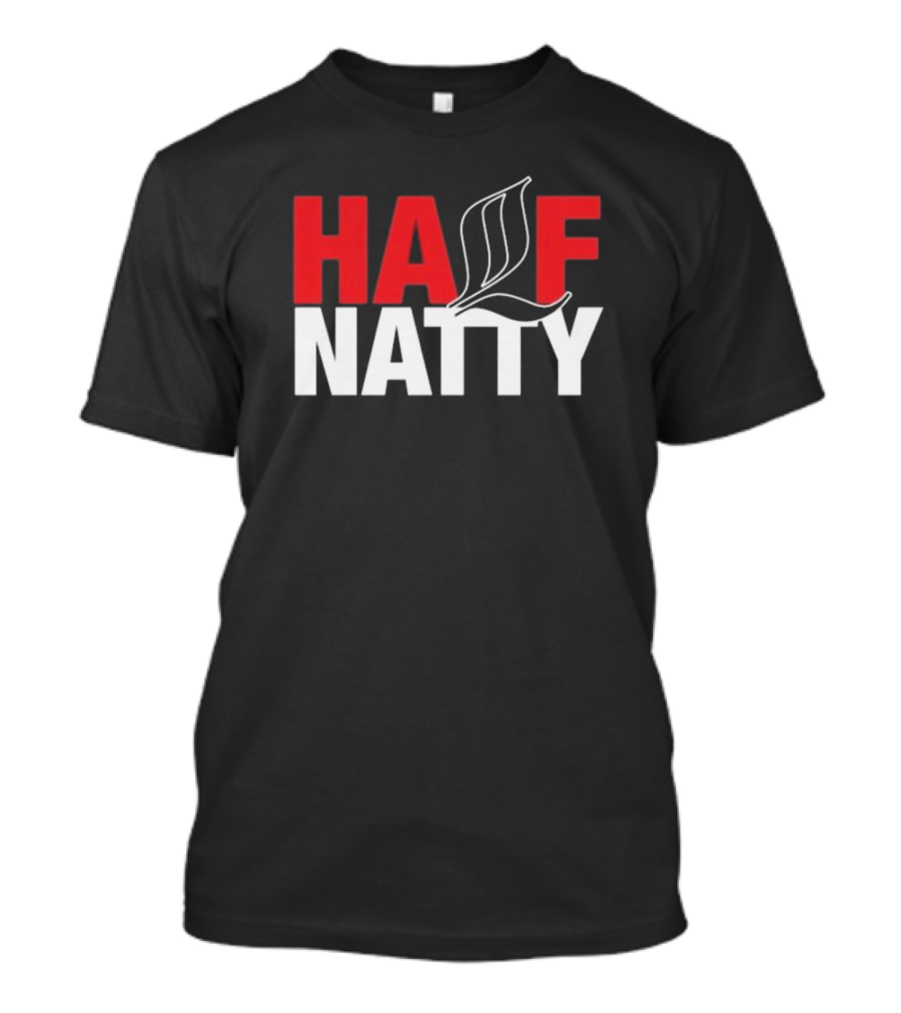 HALF NATTY Gym Bodybuilding Styled Leaf Motif T-Shirt