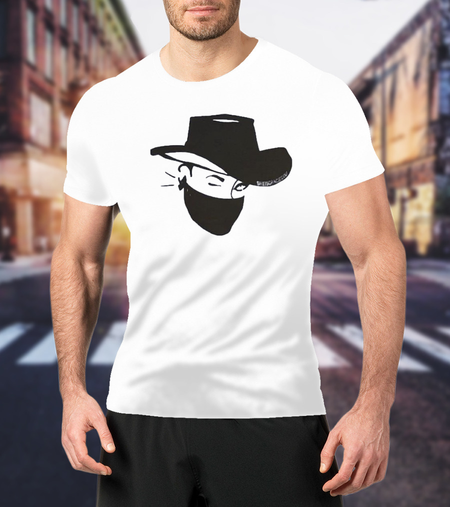 Sheisgracielou Cowboy Hat Mask Design Two Sided T-Shirt