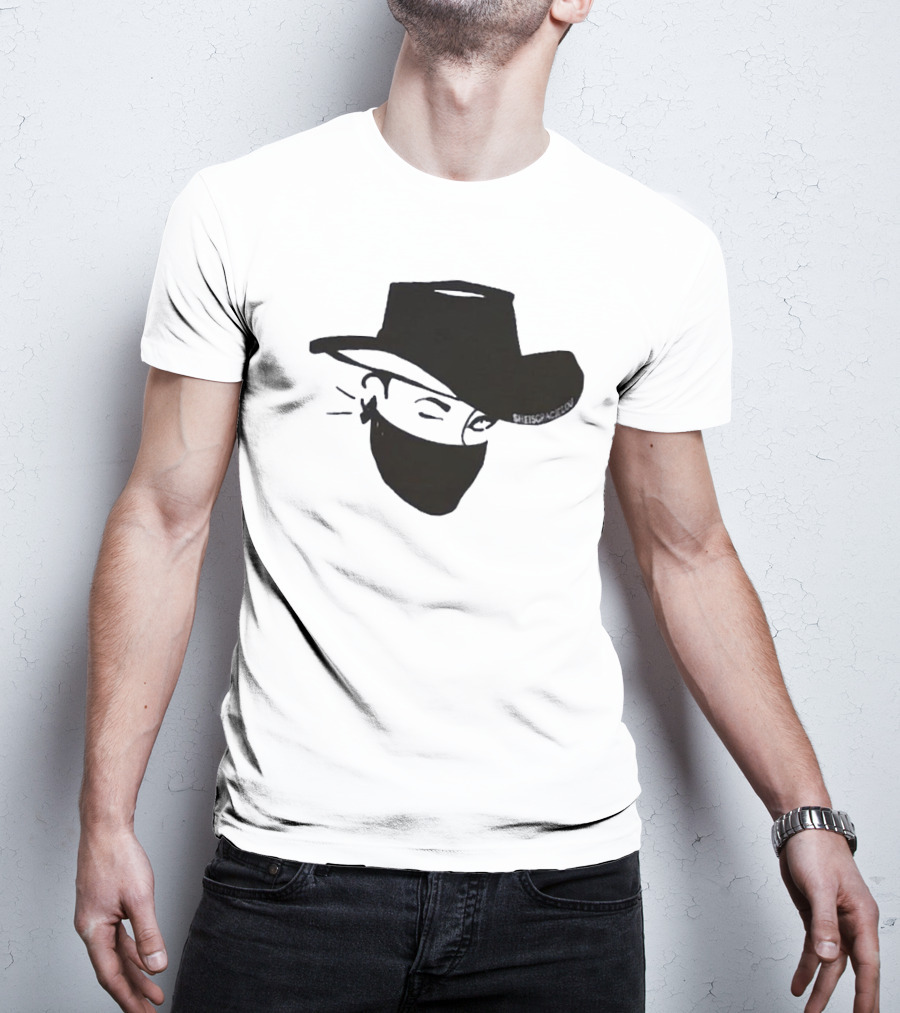 Sheisgracielou Cowboy Hat Mask Design Two Sided T-Shirt