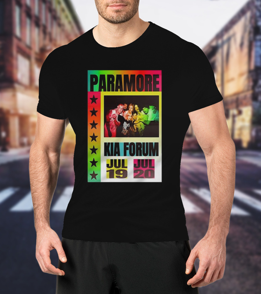 Paramore Kia Forum July 19 20 Starburst Neon Group T-Shirt