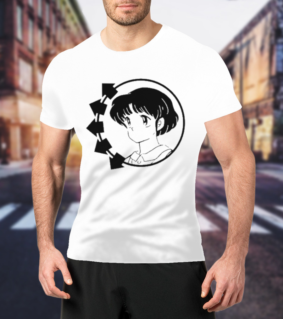 Blink-182 Smiley Akane Tendo Anime Girl Icon In Circle With Arrows T-Shirt