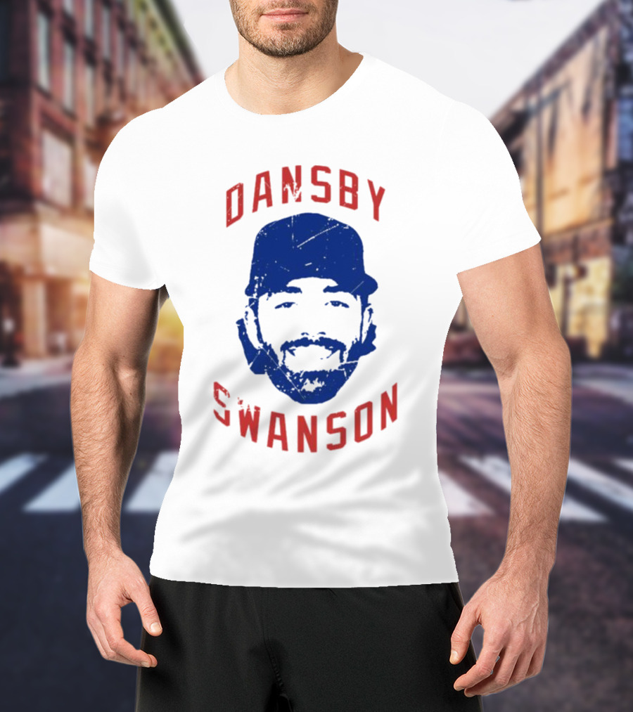 Dansby Swanson Chicago Baseball Portrait Fan T-Shirt