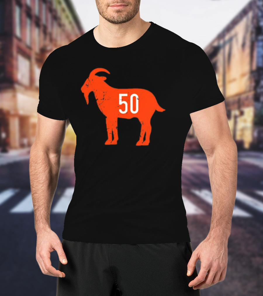 Mike Singletary Goat 50 Chicago Football Fan Iconic Number Legend T-Shirt