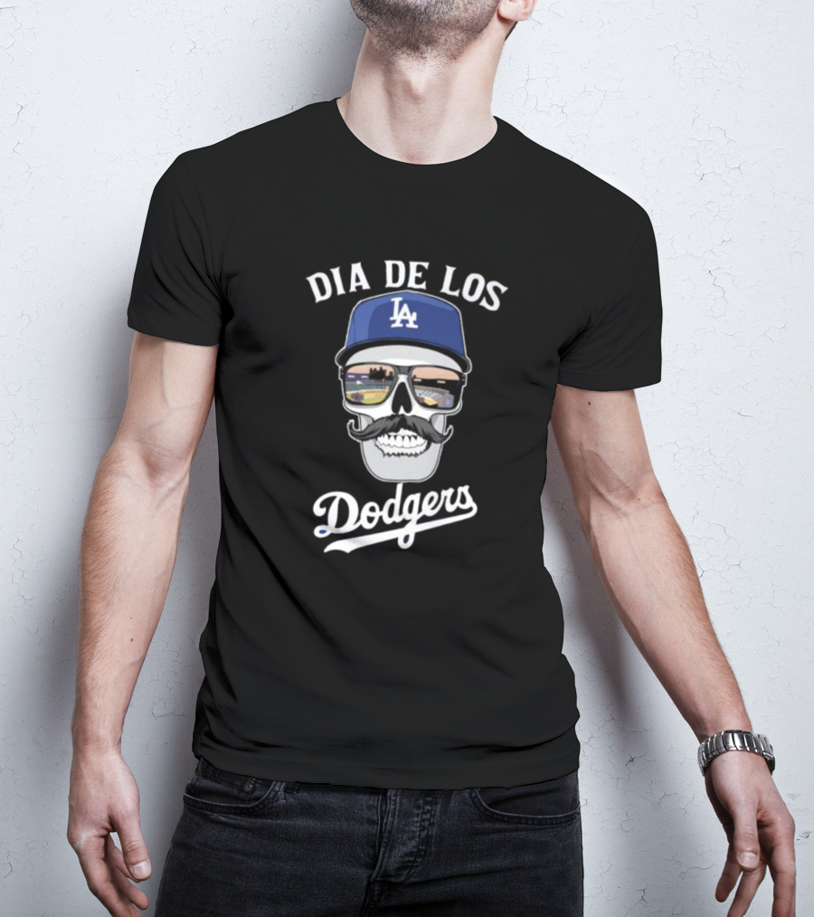 Dia De Los Dodgers LA Skull T-Shirt