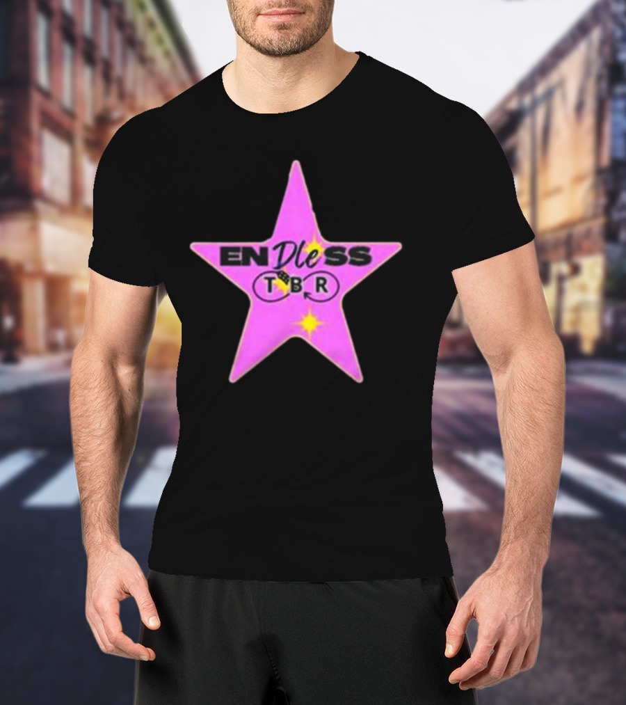 Endless TBR Star Pink Emblem With Books And Dice T-Shirt