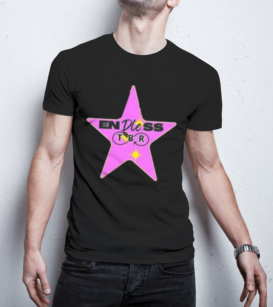 Endless TBR Star Pink Emblem With Books And Dice T-Shirt