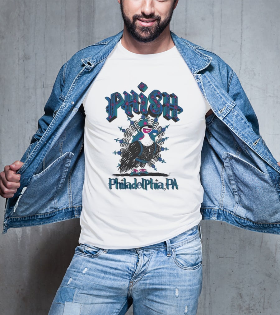 PHISH Philadelphia PA Bird Design The Mann Center Tour T-Shirt