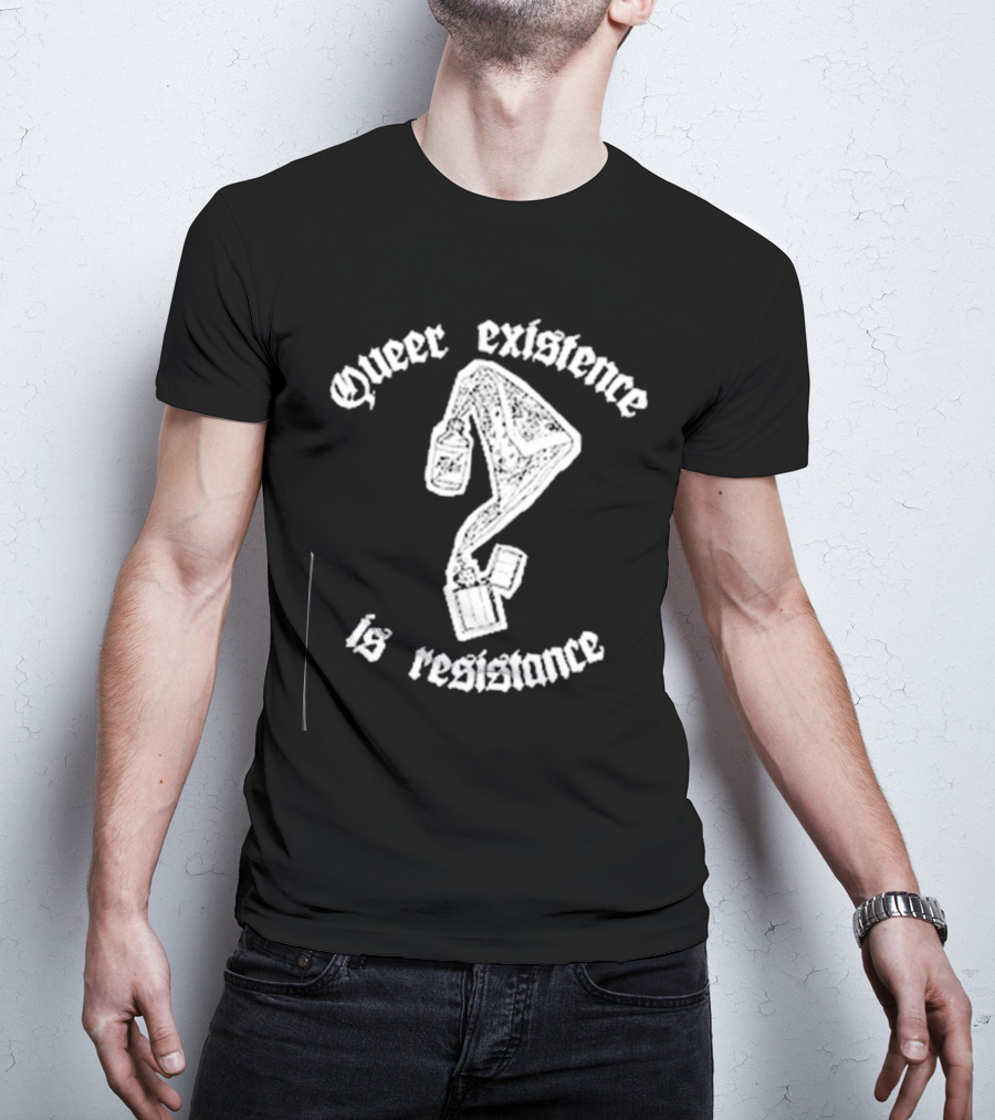 Queer Existence Is Resistance Question Mark Graffiti T-Shirt