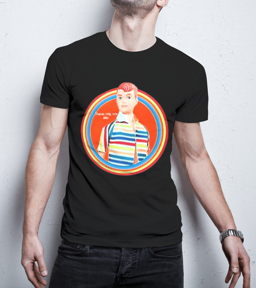 Sitcomabed Theres Only One Allan Retro Striped Doll T-Shirt