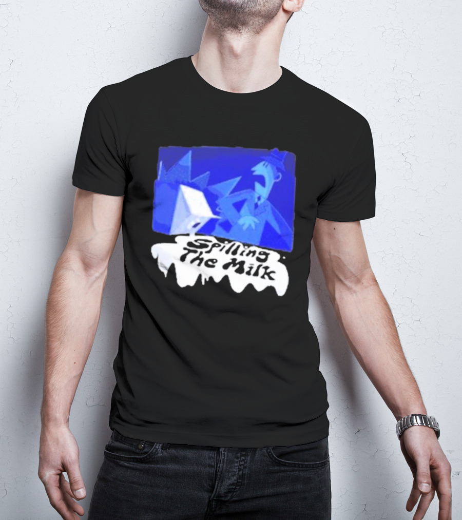 Spilling The Milk Blue Businessman Cartoon T-Shirt