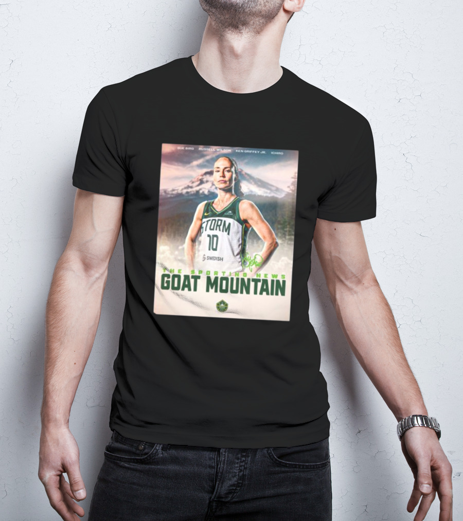 Sue Bird The Sporting News GOAT Mountain Storm 10 T-Shirt