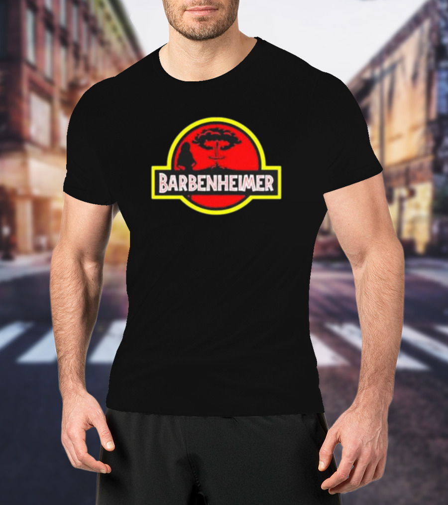 Barbenheimer Dinosaur Explosion Red T-Shirt