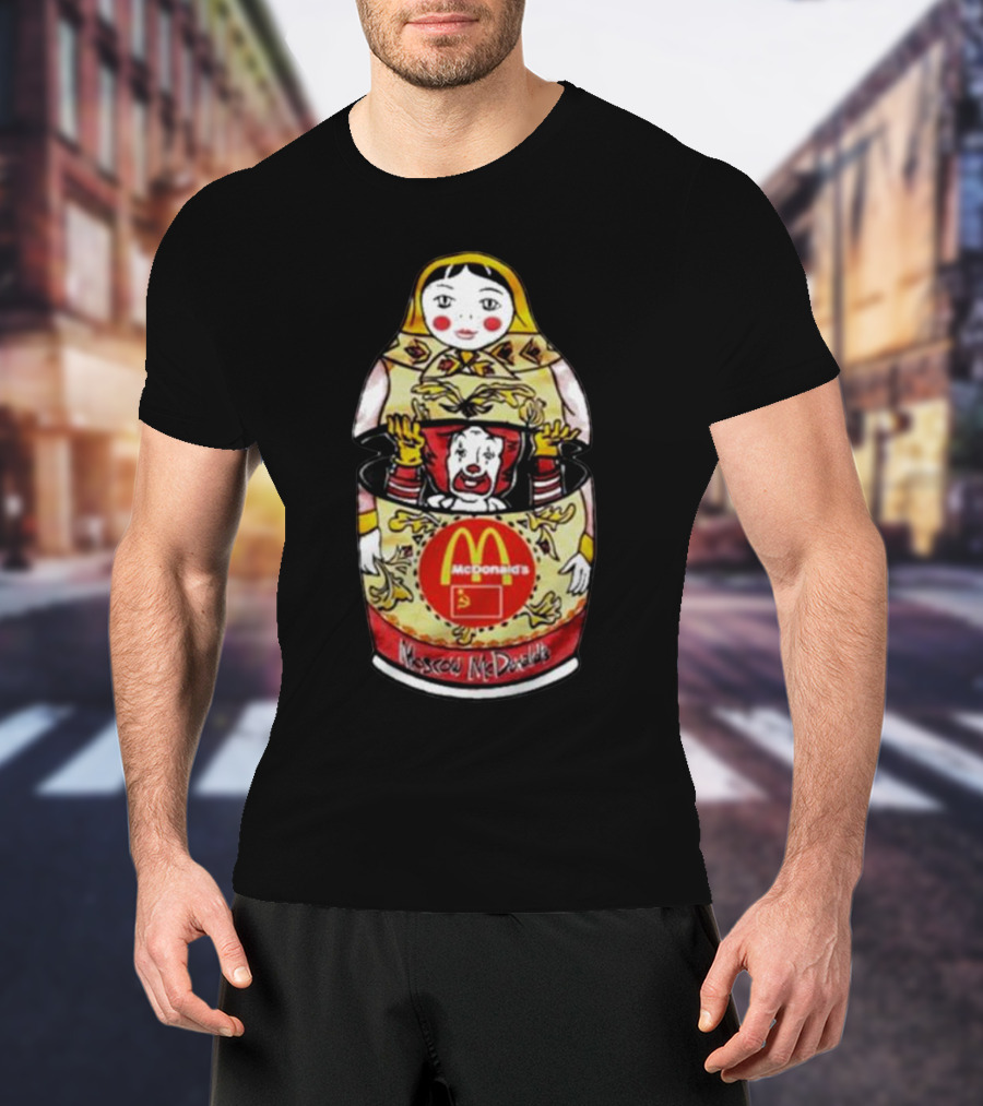Moscow McDonald's Russian Doll With McDonald's Logo And Ronald McDonald T-Shirt