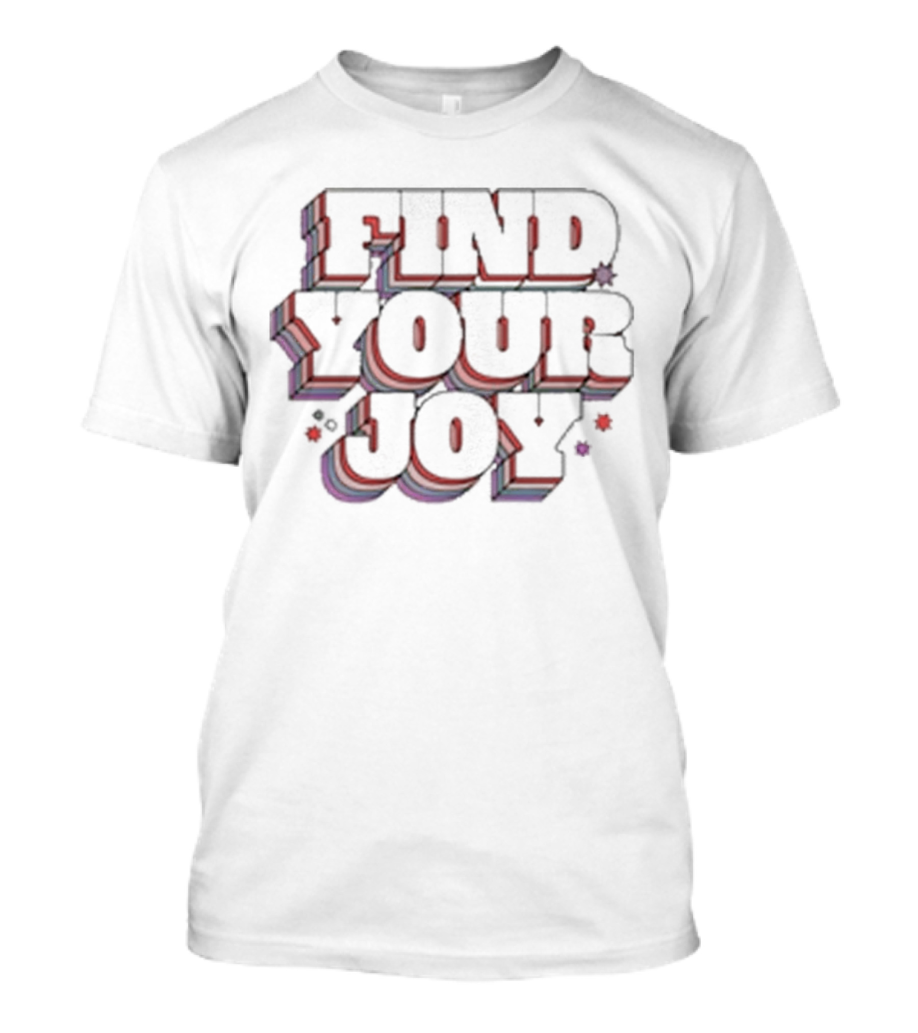 FIND YOUR JOY Retro Multicolor 3D Lettering T-Shirt