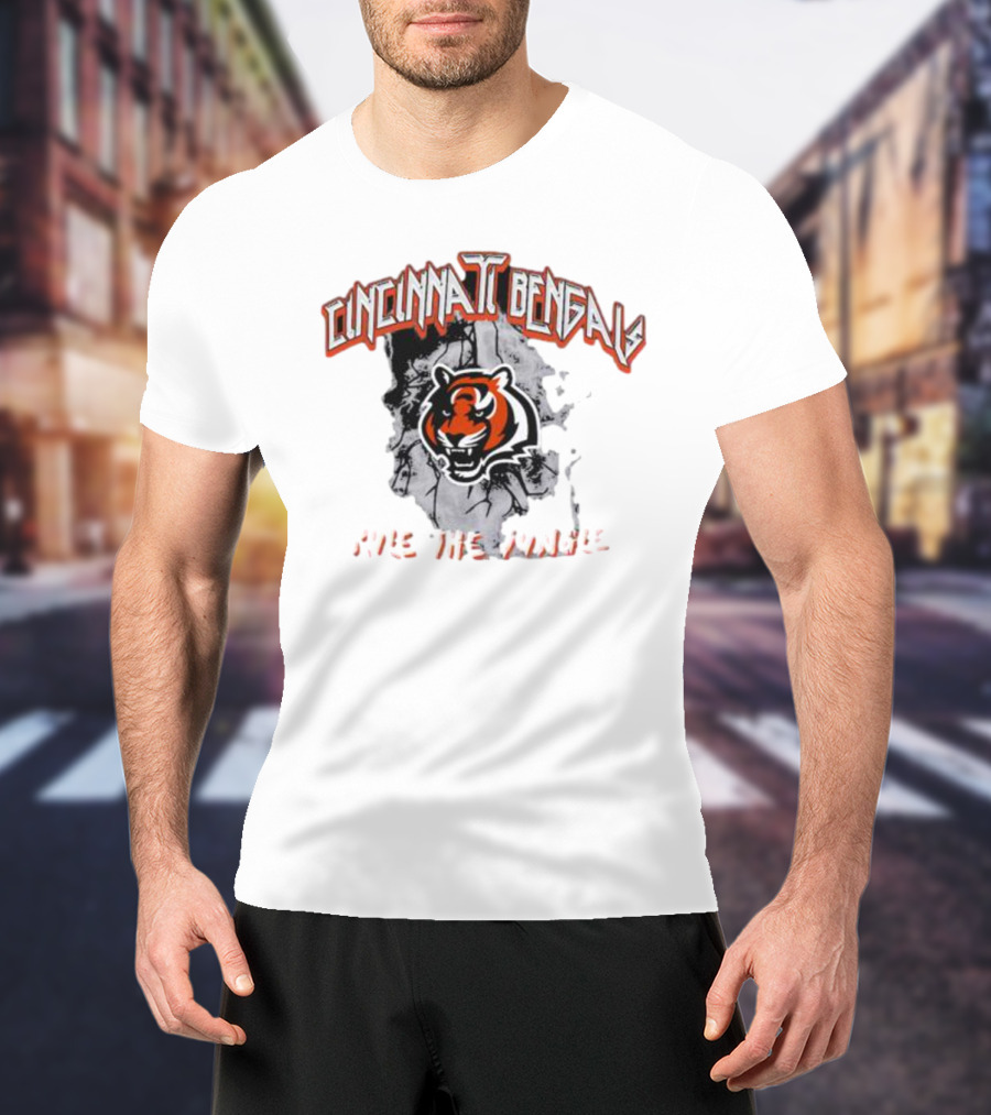 Cincinnati Bengals Rule The Jungle Tiger Logo Women's Boyfriend T-Shirt